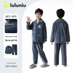 Lulu Niu Poiste Paksust fliisist pidžaamakomplekt s&uuml;giseks ja talveks 110cm (Recommended height 105-115cm) sinine/s&uuml;gav