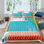 Elementide perioodilisuse tabeli tekikott Teaduslik voodipesukomplekt Mikrofiiber Keemiahuvilistele &Otilde;ppepilt lastele teismelistele t&auml;iskasvanutele Dekoor EU Twin(135x200cm) blue