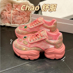 2024 Rhinestone'i moe naiste tossud kevads&uuml;gis vabaaja platvormiga naiste Vulcanize kingad 40 taevasinine v&auml;rv