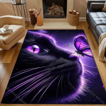 1 tk lilla unen&auml;olise liblika ja kassiga mustriga vaip magamistoa, elutoa, voodi k&otilde;rvale, diivani ette, p&otilde;randamatt, kaasaegne kodu kaunistus, ala vaip 60*90cm