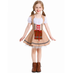 Laste t&uuml;drukute Saksa &otilde;llefestivali kleit ja p&otilde;llekomplektid Riietus Laste Prantsuse teenija Jaapani Lolita Halloweeni Cosplay kost&uuml;&uuml;m M helepruun v&auml;rv