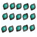 LED-&auml;&auml;ristulede k&uuml;ljesignaalituled 24V Veekindel gabariidituli Roheline veoautole, haagisele, bussile, kommertsveokitele (Pakk 15 tk) roheline