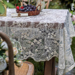Valge Tikitud Laudlina Prantsuse Pitsi Laudlinad Vintage Kohvi S&ouml;&ouml;gilaua Kate Ristk&uuml;likukujuline Kodu Kaunistus 135x135cm valge