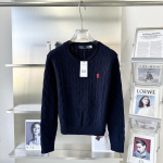 K&otilde;rgetasemeline Ralph Lauren Naiste S&uuml;gisene Poniga Kootud Kampsun - Elegantne Laisk Stiil Medium tumesinine v&auml;rv