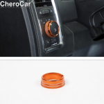 for Dodge RAM 1500 10-17 Headlight Lamp Switch Knob Ring Trim Cover Decor Orange