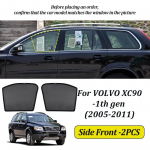 LINNUNU Magenetic Car Sunshade Windshield Curtain Side Window Sun Shade UV Protection For VOLVO XC90 2005-2011-2025 accessories 2th Side Small-2PCS