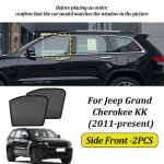 LINNUNU Magnetiline Auto P&auml;ikesekaitse Tuuleklaasi Kardin K&uuml;ljeakna P&auml;ikesekaitse UV-kaitse Jeep Grand Cherokee KK 2011-2025 AUTO jaoks 4th Side Front-2PCS