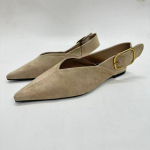 Terava Ninaga Naiste Slingback Korterid Tagumise Rihmaga K&otilde;rge Kvaliteediga Kunstsuede Vabaaja Igap&auml;evased Retro Naiste Rooma Kingad 42 aprikoosi