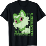 Pok&eacute;mon - Sprigatito statistika T-s&auml;rk S mitmev&auml;rviline