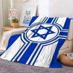 Retro juudi brigaadi lipuga I-Iisrael Tekk Soe ja pehme Sobib magamistuppa elutuppa diivanvoodi kontorisse reisimiseks telkimiseks 30x40in white