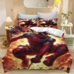 Deadpool ja Wolverine Voodipesukomplekt Teismelise Magamistuppa Pol&uuml;ester Erinevad Suurused Dekoor &Uuml;lipehme Mugav Multikas V&otilde;&otilde;ras Beebi Komplekt EU Single(135*200cm)3pcs brown