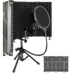 Helikindel kolme-/viieukseline popifilter salvestusstuudio kondensaatormikrofoni jaoks Three-Door Soundproof Cover