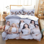Kpop Babymonster Voodipesukomplekt Tekikott Voodikomplekt Tekikate Padjap&uuml;&uuml;r Tekk Kuningas Kuninganna Suurus Poistele T&auml;iskasvanute Voodipesukomplekt EU Single(135*200cm)3pcs gray