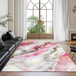 Moodsad luksuslikud marmormustriga vaibad elutoa sisustuseks Moodsad kuldse niidiga diivani k&otilde;rval kohvilauad matt libisemiskindel pestav magamistoavaibad 60*90cm white