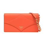 MCM N&otilde;gus Reljeefne Logo Eemaldatav Kett V&auml;ike Veisenahast &Otilde;lakott Ristkeha Rahakott Suur Naiste Rahakott Oranž MYLESAK01OQ001 Basic Set (Bag+Dust Bag)