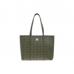 MCM Toni Logoprindi V&auml;rviplokkide Disainiga T&otilde;mblukuga K&auml;ekott Naiste T&otilde;mblukuga K&auml;ekotid Roheline MWPFAMT07K8001 Basic Set (Bag+Dust Bag)