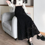 Pitsist kalasaba seelik Naiste k&otilde;rge v&ouml;&ouml;kohaga &otilde;huke puusa seelik T&auml;iuslik s&uuml;gise kevade naiste elegantsed pikad seelikud S must