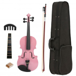 1/8 Splint Hele Akustiline Viiul Fiddle Komplekt Akustiline Viiul Fiddle Algaja Komplekt Viiulipoogen Summuti Harjutuskomplekt Algajale roosa