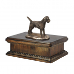 Border Terrier - urn for dog ashes, classic urn with a statuette, elegant urn with a dog by Art-Dog brand
