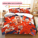 Robert Lewandowski Kujutisega Voodipesu Kodu Dekoor S&uuml;nnip&auml;eva- ja P&uuml;hadekingitus (1 * tekikott + 2 * padjap&uuml;&uuml;ri, ilma s&uuml;damikuta) 135x200cm red