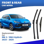 LHD Front Rear Windshield Wiper Blades For MG 3 Hybrid+ 3rd 2024 2025 Windscreen Essuie glace Limpiaparab Brushes Accessories 3pcs
