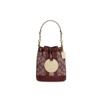 Coach Dempsey 14 n&ouml;&ouml;rsulgemisega Signature Jacquard Kivitahvli Nahast Koppkott Naiste k&auml;ekotid Veinipunane C8322-IMMZI Basic Set (Bag+Dust Bag)