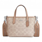 Coach City 15 Br&auml;ndi logo Eemaldatav &otilde;larihm T&otilde;mblukuga kott Ostukott Crossbody k&auml;ekott Mini Naiste kott Hall Pruun CW032-SVPWH Basic Set (Bag+Dust Bag)