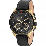 Maserati Traguardo Must Nahk Meeste Kvarts Kronograaf R8871612033 must