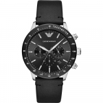 Emporio Armani Mario Must Nahast Meeste Kronograaf Kvartsikell AR11243 must