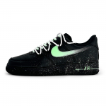 Nike Air Force 1 Low Slip Resistant Abrasion Resistant Low top Skateboard Shoes Women's Black Green DD8959-001(Team317-) 36.5
