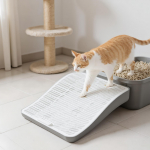 Kassiliivakasti astmelaud kahekihilise filtriga ja reguleeritava kaldteega Lemmiklooma kassipoja j&auml;&auml;tmekogumise trepp Liivap&uuml;&uuml;dmise kaldtee CN