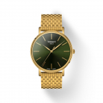 Tissot Roostevabast terasest Rohelise sihverplaadiga Meeste moekell T143.410.33.091.00 roheline