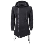 Meeste Must Streetwear Lukuga Kapuutsiga Dressipluusid Hip Hop Vabaaja Kapuutsiga Mantel K&uuml;lgpaeltega Ristatud Kapuutsiga Dressipluusid M must