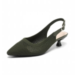 Naiste Sandaalid Terava Otsaga Madala Suuga Kitsa Kontsaga Naiste Kingad Kootud Mugavad K&otilde;rged Kontsad Kootud Hingavad Sandaalid 34 tumeroheline v&auml;rv