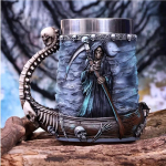 2025 Uus 2 untsi/600 ml Halloweeni kruus Death kohvikruus roostevabast terasest &otilde;lletops, pealuukujuline tass s&uuml;nnip&auml;evaks kingitused kruusid kohvitassid 20oz 600ml sinine
