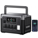 OUKITEL P1000E PLUS Kaasaskantav Toitejaam 1024Wh LiFePO4, P&auml;ikesegeneraator 4x1800W AC V&auml;ljundiga, 1400W UPS Funktsioon, Rakenduse Juhtimine Telkimiseks must