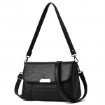 Naiste uus moodne kott naiste pehmest nahast kott Crossbody v&auml;ike kott Korea versioon t&uuml;drukutele &uuml;he &otilde;laga 25x12x15 must