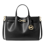 Michael Kors MK Carson Logo Magnetkinnitusega Nahast &Otilde;lakott Totes Kesk suuruses Naiste k&auml;ekotid Must 35S5G2ZS3T-BLACK Basic Set (Bag+Dust Bag)