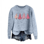 Naiste Mood Vabaaja Pikkade Varrukatega J&otilde;ulutr&uuml;kiga &Uuml;mara Kaelusega Villane Kudum Pullover Top S
