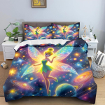 Tinkerbelli tekikott Multikas Digitaalne tr&uuml;kk Kodu padjap&uuml;&uuml;ri komplekt T&auml;iskasvanute magamistuba Laste tekk Voodipesu 90x200cm beige