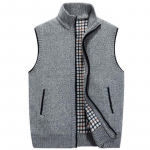 WarmJackets Kardigan Vest Turtleneck Paksendatud Plus Fliisist Sviiter Kootud T&otilde;mblukuga Sviiter Vest M helehall v&auml;rv