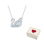 Swarovski kristallidega kaunistatud logo ripatsiga kett F-white gift box valge