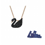 Swarovski kunstkristallkivist, roosakulla tooni pinnatud kaelakeed naistele, must F (One Size Fits All)-Original brand box must
