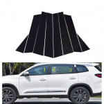 8 tk Poleeritud piilarikatted Chery Tiggo 8 Pro 2018 jaoks Autotarvikud Akende liistud Dekoratsiooniriba must