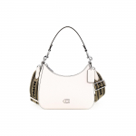 COACH Hobo Kaetud L&otilde;uend Nahast Poolkuu Kuju Kotiga, &Otilde;lakott, Crossbody Kott, K&auml;ekott Keskmine Naiste Valge Basic Set (Bag + Dustproof Bag) valge