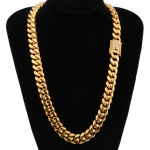 Miami Kuuba l&uuml;li kett Hip Hop kaelakee Ehted Suur paks kett Kuldne Curb Kuuba l&uuml;li karpkett 18mm Miami kaelakee 18inches(45.72cm)&8MM kuld