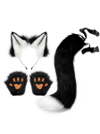 Loom Rebane K&otilde;rvad Saba 3tk Kohev Kost&uuml;&uuml;mi Peav&otilde;ru K&uuml;&uuml;nisKindad Pikk Saba Cosplay Peo Rekvisiidid Unisex T&auml;iskasvanud Teismelised Halloween Kohev black