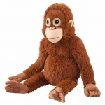 60cm Pika k&auml;ega Kohev Oranguutan Pl&uuml;&uuml;sist M&auml;nguasi Pruun T&auml;idisega Ahv Pehme Kallistatav Padi Lastele T&auml;iskasvanutele Kodu Dekoor 60cm pruun