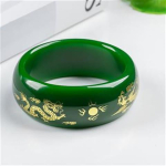 Naturaalne Hetiani Jade Draakoni ja F&ouml;&ouml;niksi K&auml;ev&otilde;ru Spinatiroheline Paks Lai Manseti K&auml;ev&otilde;ru Hiina Stiilis Nikeldatud Jade K&auml;ev&otilde;ru Naiste Kingitus 53-54mm black