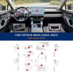 TPU Sisekaitserkile Toyota RAV4 XA50 2026-2027 jaoks Kriimustusvastane Iseparanev L&auml;bipaistev Kleebis Set / Transparent / LHD must